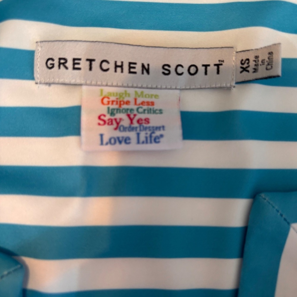 Gretchen Scott Womens Dress Sz XS Orange Blue Stripes - Picture 4 of 9